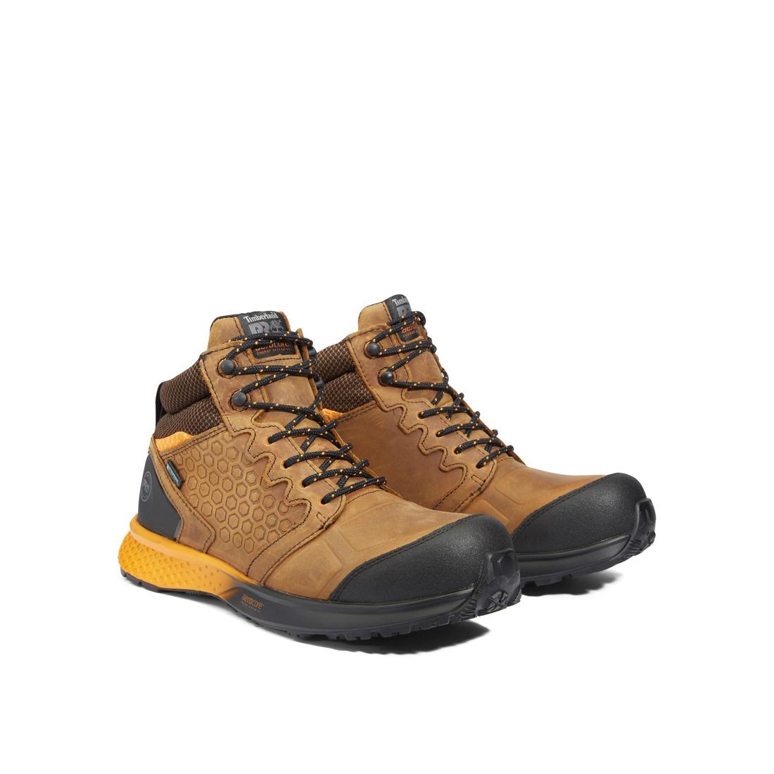 Reaxion Composite-Toe Waterproof Work Boot Brown/Orange