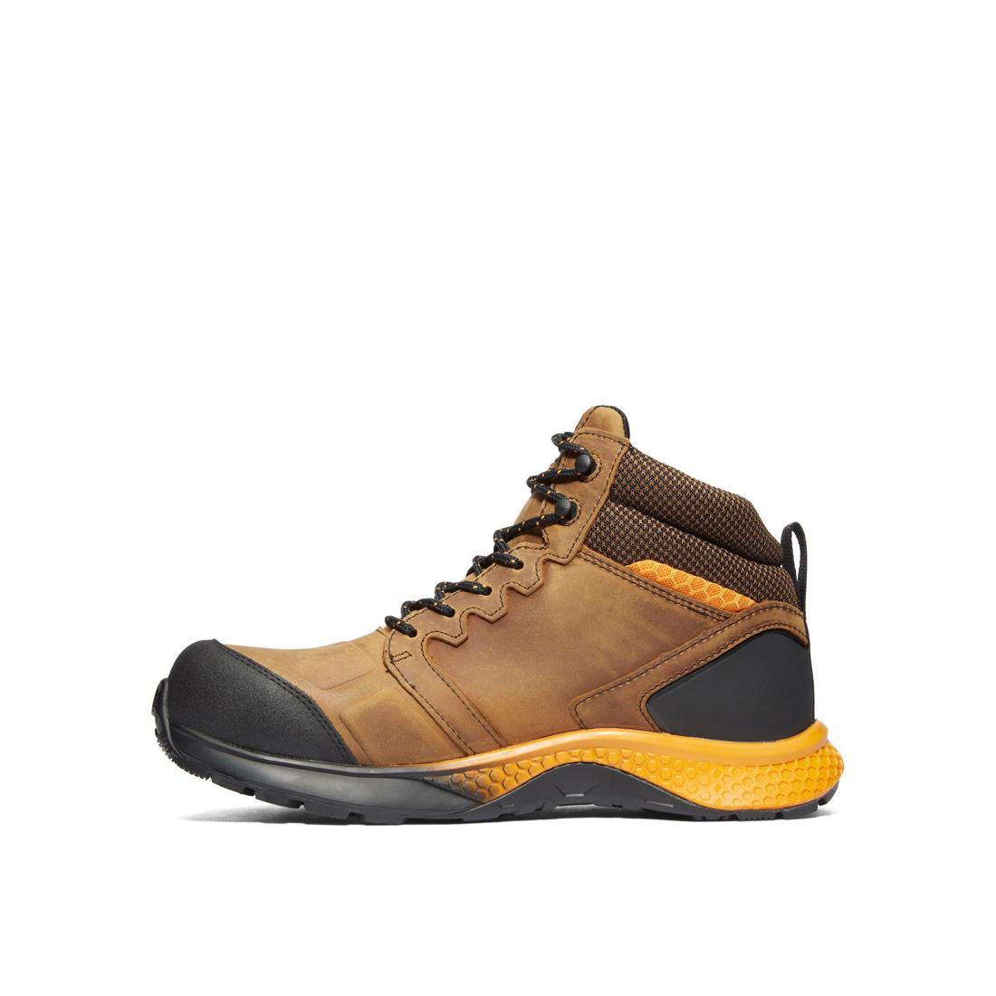 Reaxion Composite-Toe Waterproof Work Boot Brown/Orange