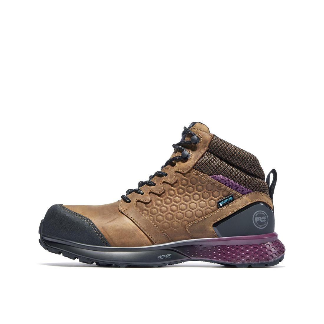 Women's Reaxion Composite-Toe Waterproof Work Boot Brown