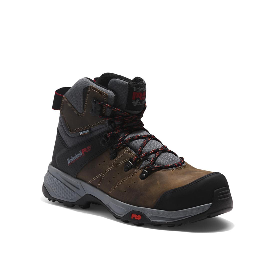 Switchback 6 Inch Composite-Toe Waterproof Work Boot Brown/Grey