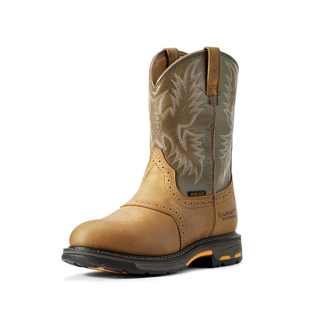 Ariat WorkHog Pull On Soft Toe Work Boot BRN Steel Toes