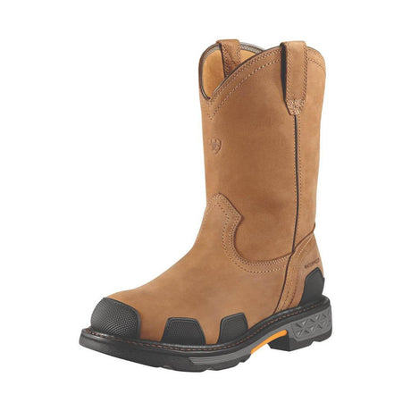 Ariat-OverDrive Pull-On Waterproof Composite Toe Work Boot Dusted Brown-10010901-Front View