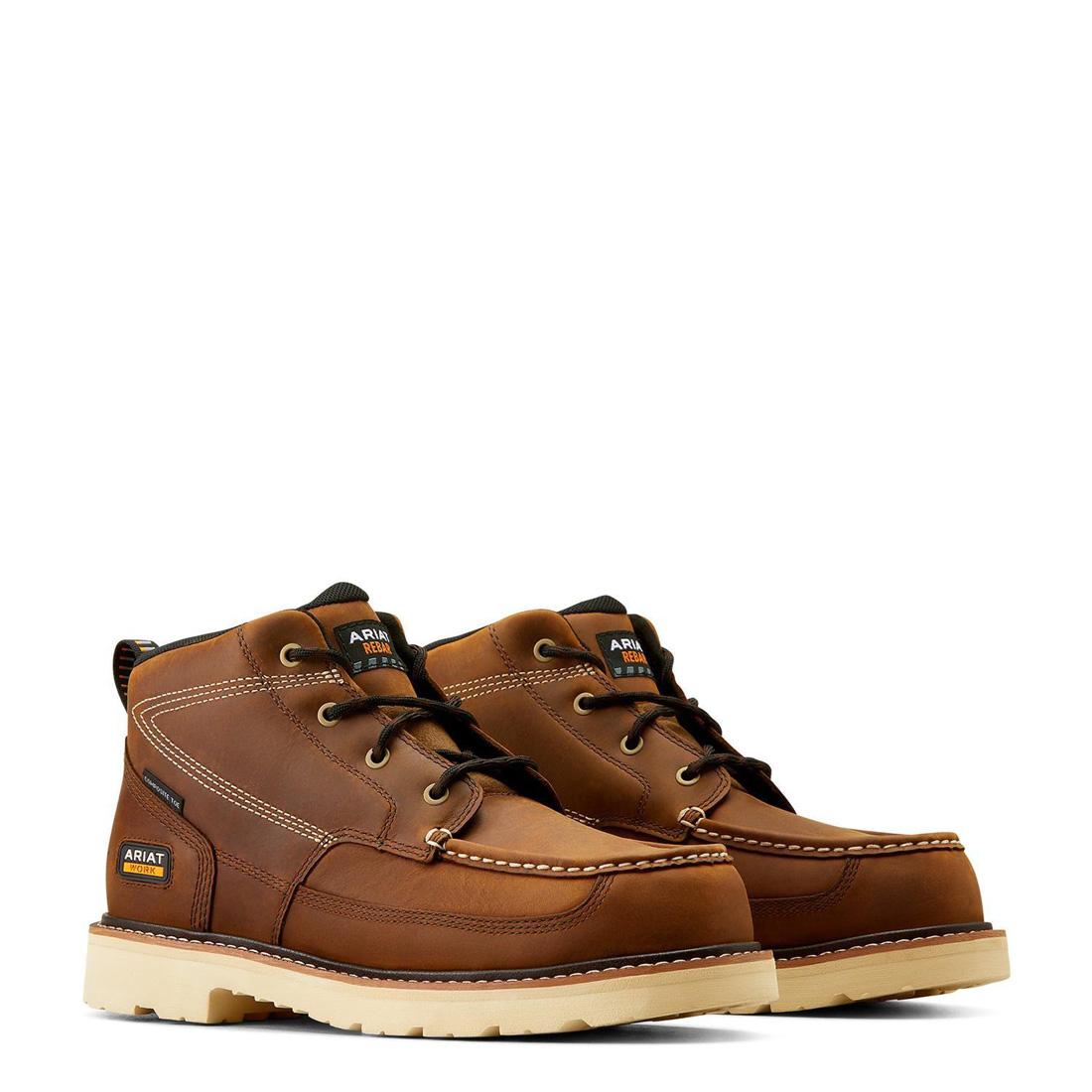 Rebar Lift Composite-Toe Chukka Work Boot Distressed Brown