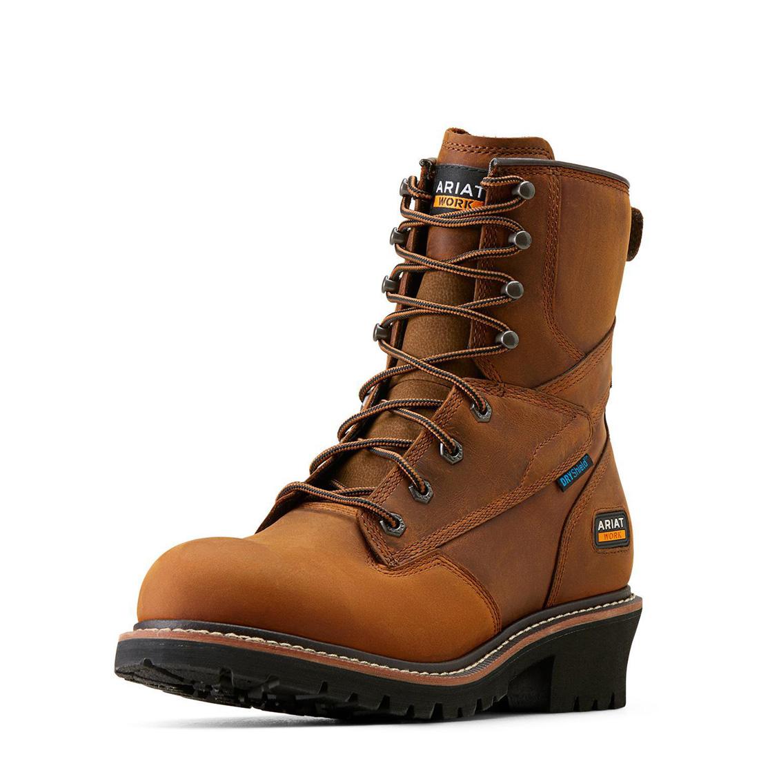 Logger Shock Shield Soft-Toe Waterproof Boot Copper Brown