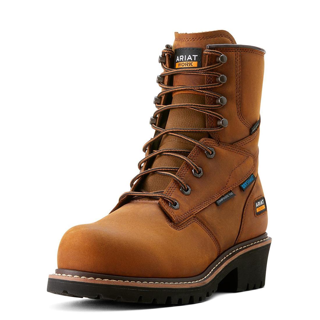 Logger Shock Shield Composite-Toe Waterproof Insulated Work Boot Copper Brown