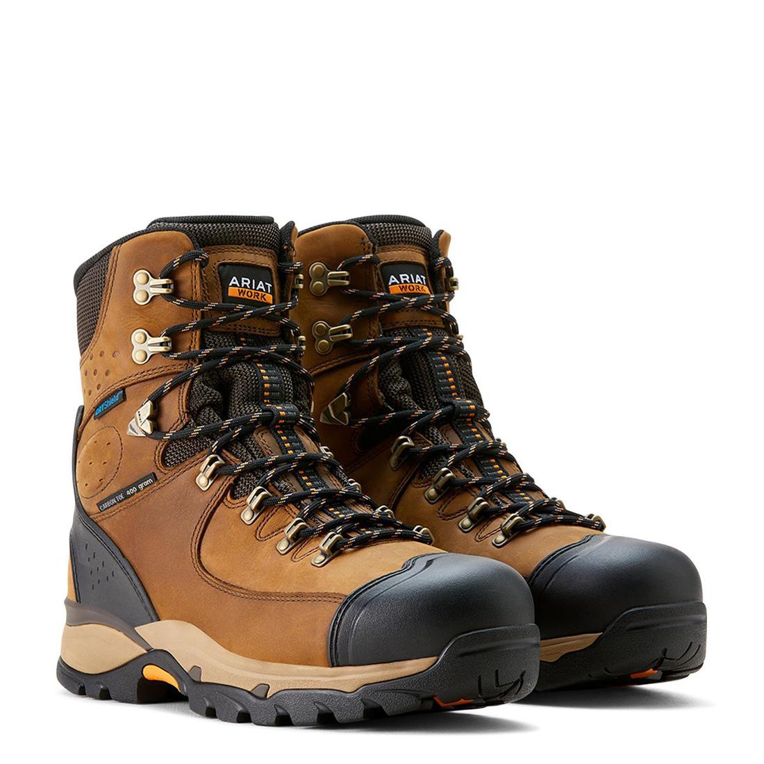 Endeavor 8 inch Carbon-Toe Waterproof Insulated Work Boot Dusted Brown