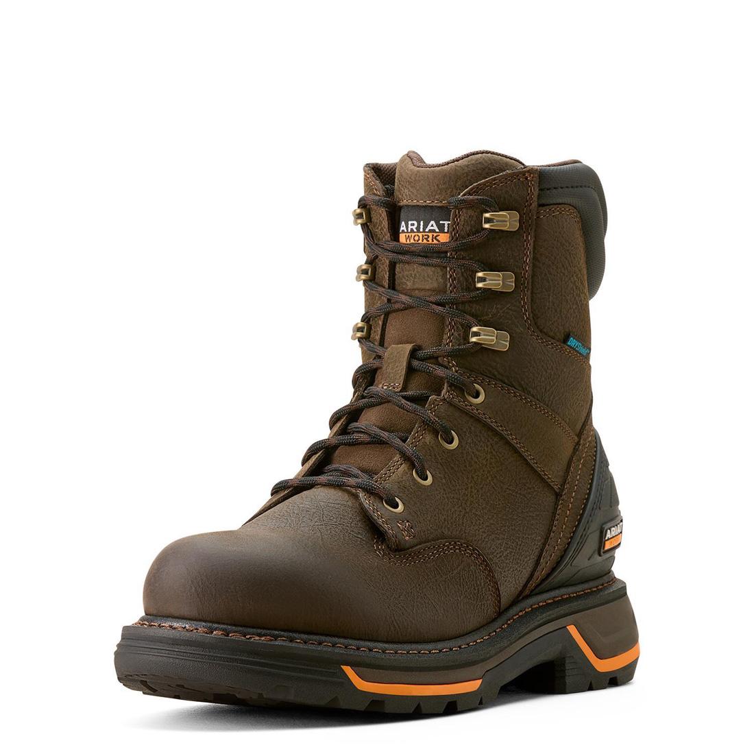 Big Rig 8 inch Soft-Toe Waterproof Boot Iron Coffee