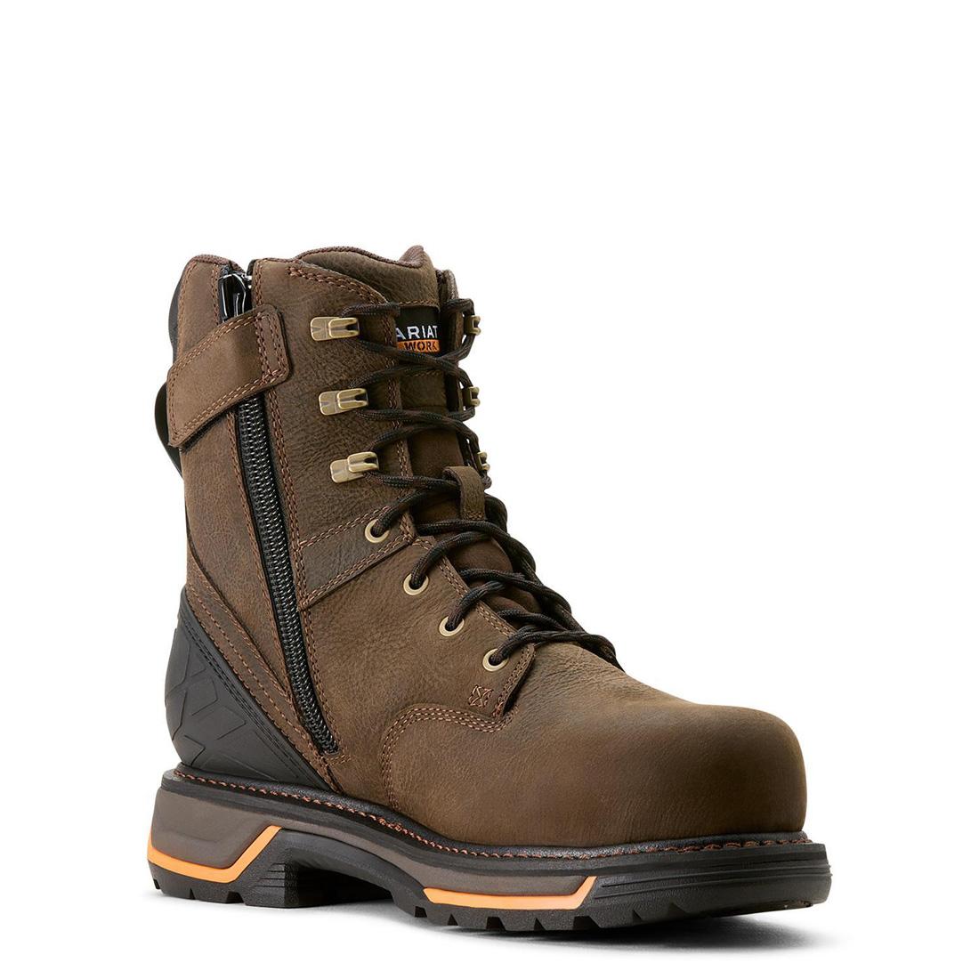 Big Rig 8 inch Composite-Toe Waterproof Work Boot Iron Coffee