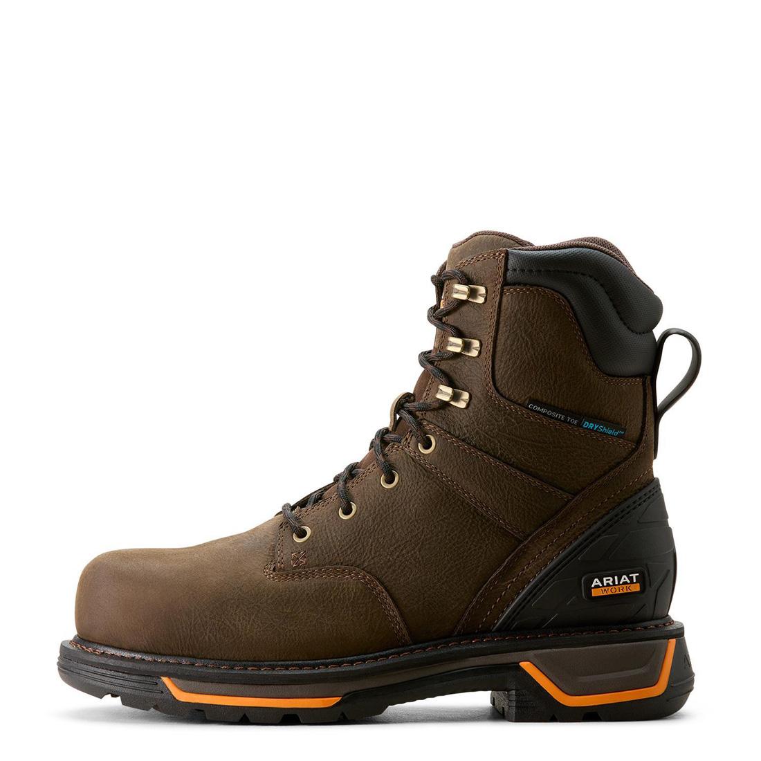 Big Rig 8 inch Composite-Toe Waterproof Work Boot Iron Coffee