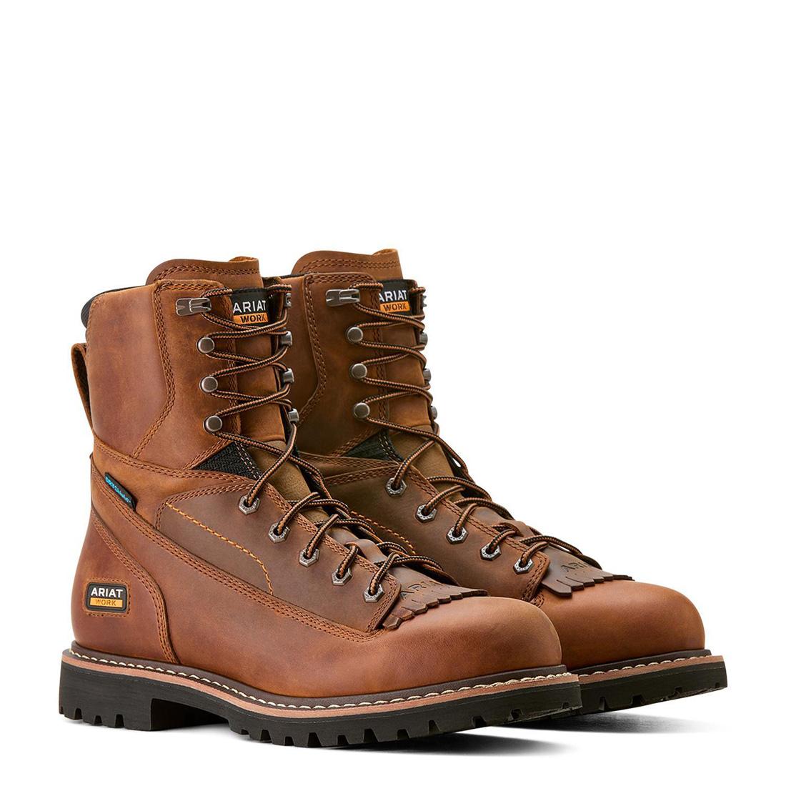 Longview Shock Shield 8 inch Soft-Toe Waterproof Boot Copper Brown