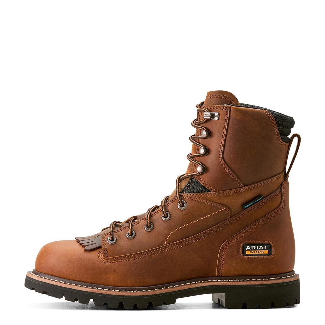 Longview Shock Shield 8 inch Soft-Toe Waterproof Boot Copper Brown