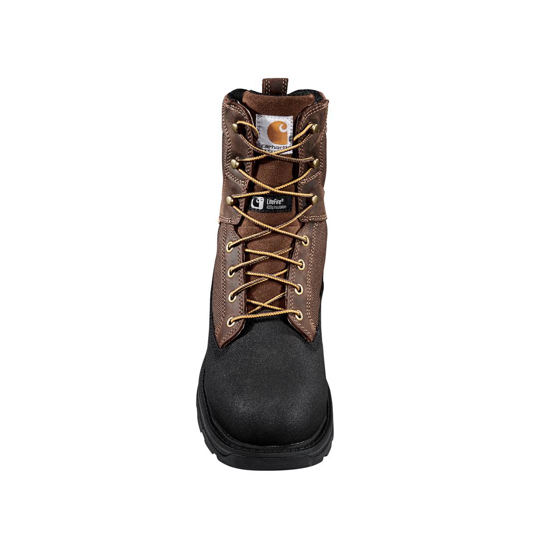 Carhartt 8" Ironwood Waterproof Insulated Alloy Toe Work Boot Dark Brown/Black FT8509-M front