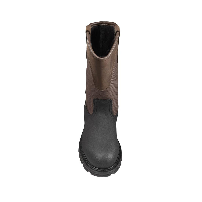 11" Heritage Steel-Toe Waterproof Insulated Pull-On Wellington Work Boot Dark Brown/Black