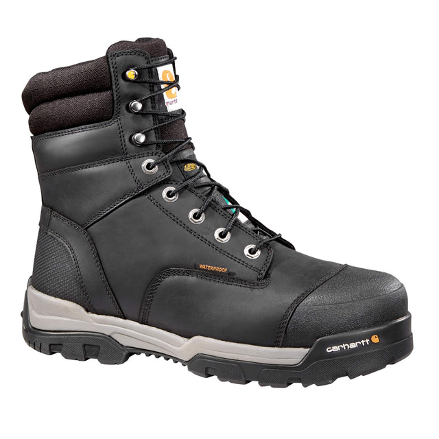 Carhartt-Ground Force Wp Ins. Pr 8" Composite Toe Black Work Boot-Steel Toes-1