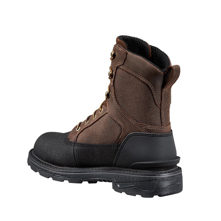 Carhartt-FT8509-M-8" Ironwood Waterproof Insulated Alloy Toe Work Boot Dark Brown/Black