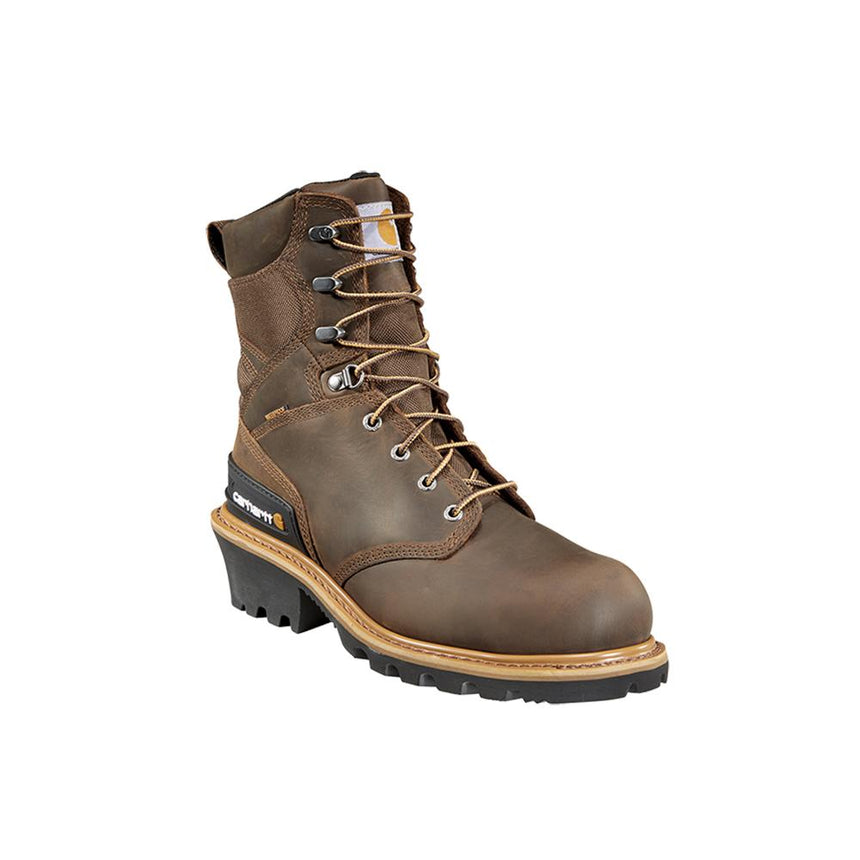 Carhartt-CML8369-8" Waterproof Insulated Climbing Logger Composite Toe Work Boot Brown