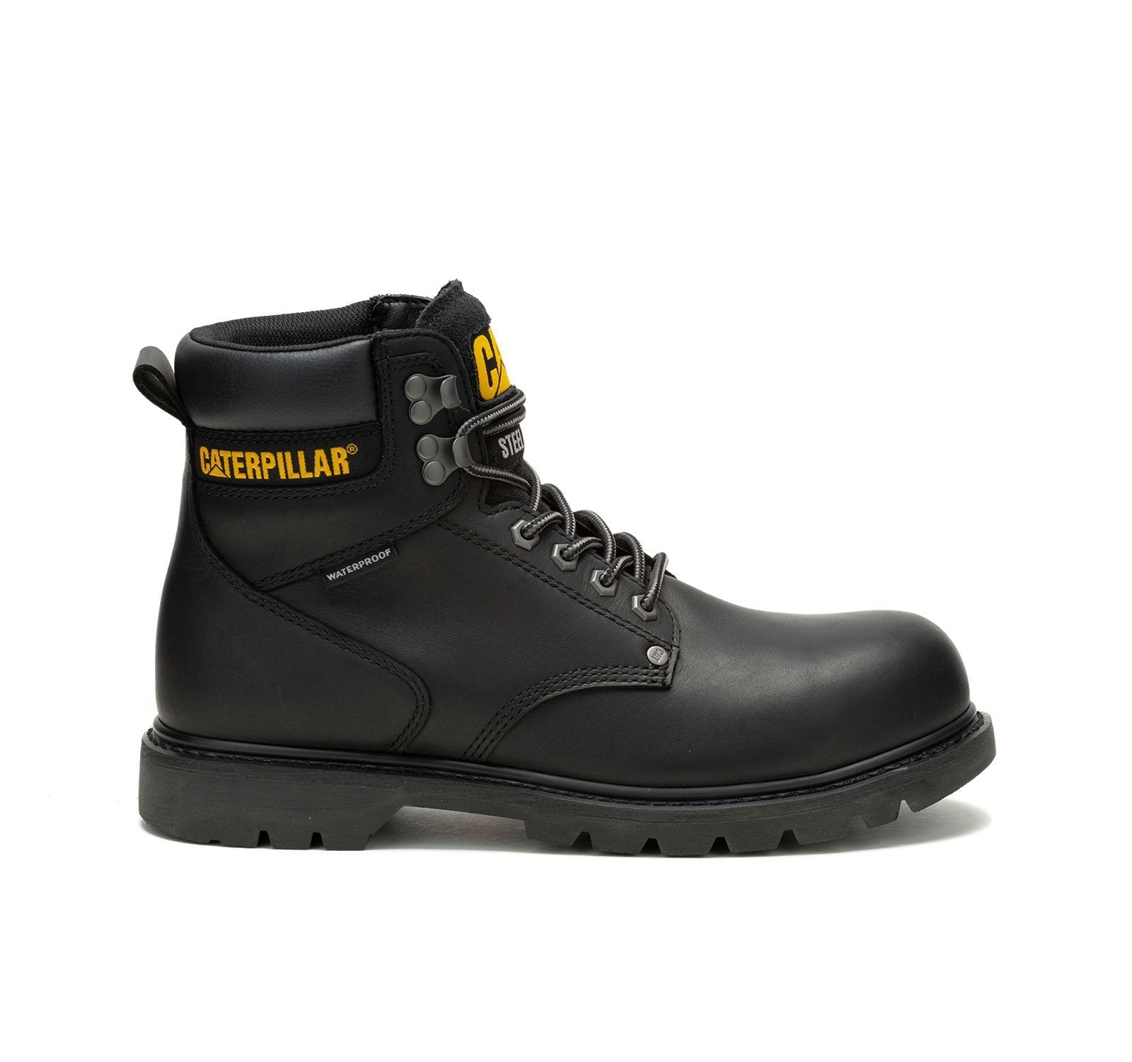 Caterpillar Second Shift Men s Steel Toe Work Boots WP P91658 13 M Black