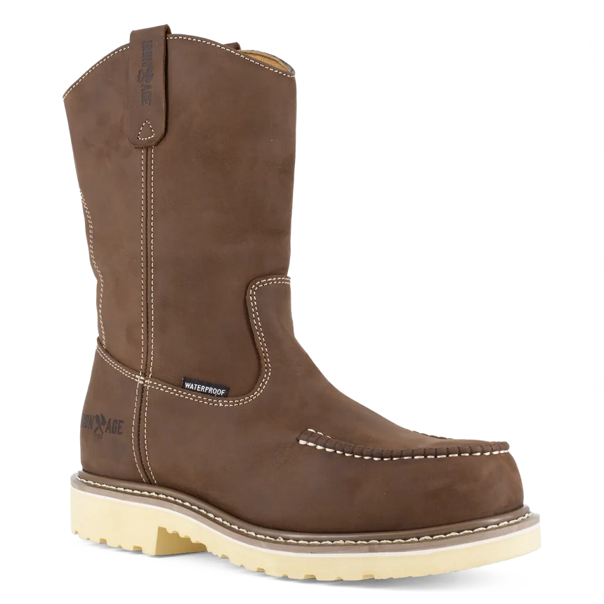 Iron Age-Solidifier Composite-Toe 11 Inch Pull-On Moc Toe Waterproof Work Boot Brown-Steel Toes-2