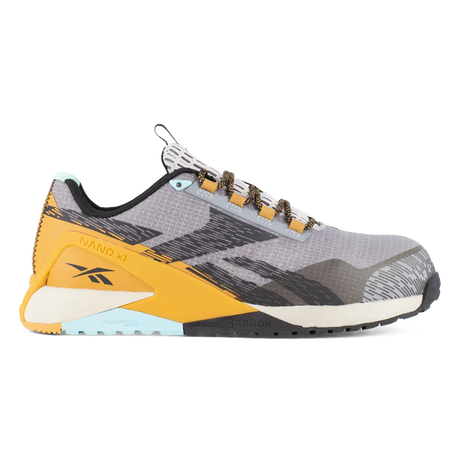 Reebok Nano X1 Adventure Work Athletic Composite Toe Silver, Grey, Clay, and Black RB348 side view