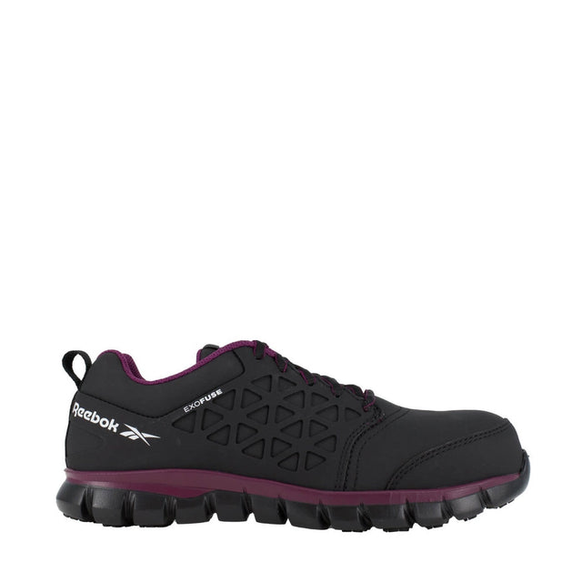 Reebok-Women's Sublite Cushion Work Athletic Composite Toe Black/Plum-Steel Toes-1