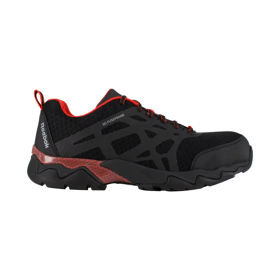 Reebok Work-Beamer Athletic Composite Toe Black,Red-Steel Toes-1