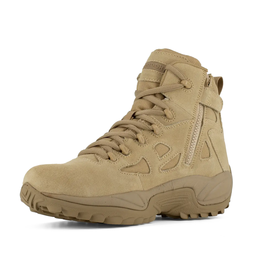 Reebok Work-Rapid Response Rb Military 6 In Soft Toe Desert Tan Side Zip-Steel Toes-2