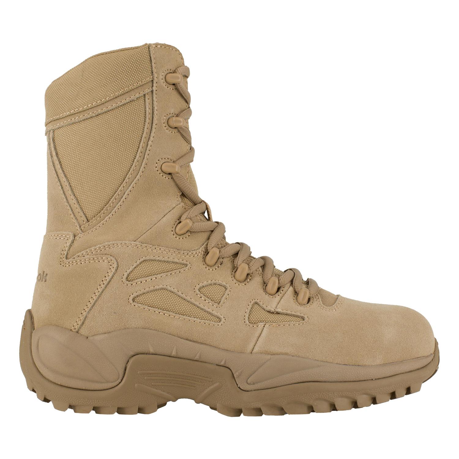 Reebok Rapid Response Rb Military 8 In Comp Toe Desert TanZip RB8894 Steel Toes