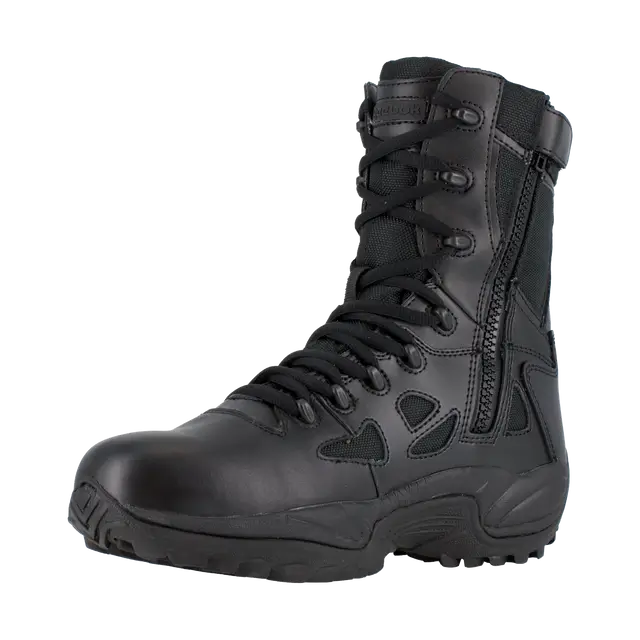 Reebok Work-Rapid Response Rb Tactical Black 8" Stealth Soft Toe Boot With Side Zipper Waterproof-Steel Toes-4