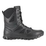 Reebok Work-Sublite Cushion Black 8" Tactical Soft Toe Boot with Side Zipper Black-Steel Toes-1