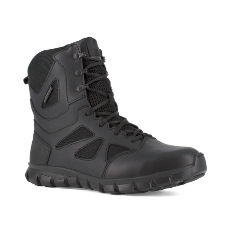 Reebok Work-Sublite Cushion Black 8" Tactical Soft Toe Boot with Side Zipper Black Waterproof-Steel Toes-3