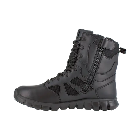 Reebok Work-Sublite Cushion Black 8" Tactical Soft Toe Boot with Side Zipper Black Waterproof-Steel Toes-4