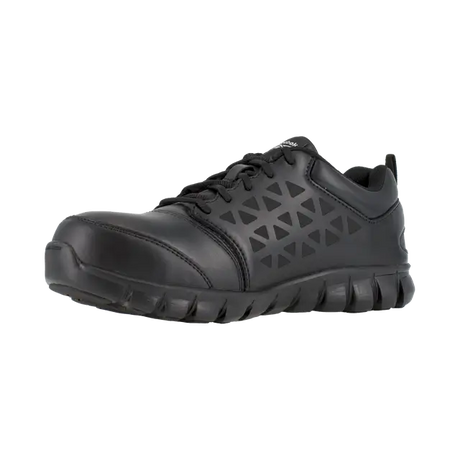 Reebok Work-Sublite Cushion Work Athletic Alloy Toe Black Leather-Steel Toes-2