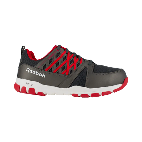 Reebok Work-Sublite Work Athletic Steel Toe Black,Red-Steel Toes-1