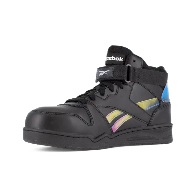 Reebok Work-Women's BB4500 Work High Top Composite Toe Work Sneaker Black and Holographic Spectrum-Steel Toes-2