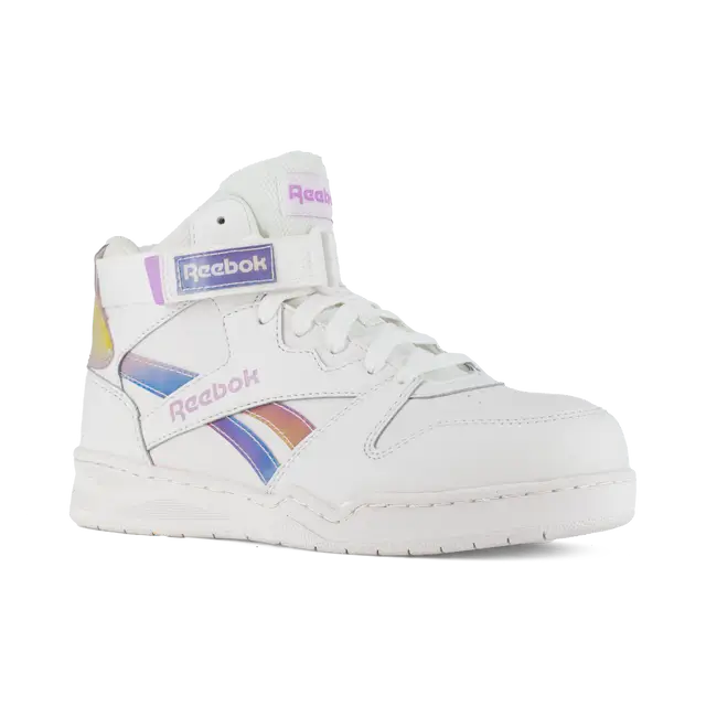 Reebok Work-Women's BB4500 Work High Top Composite Toe Work Sneaker White and Holographic-Steel Toes-4