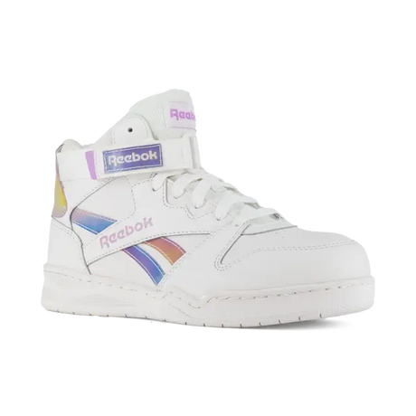 Reebok Work-Women's BB4500 Work High Top Composite Toe Work Sneaker White and Holographic-Steel Toes-4