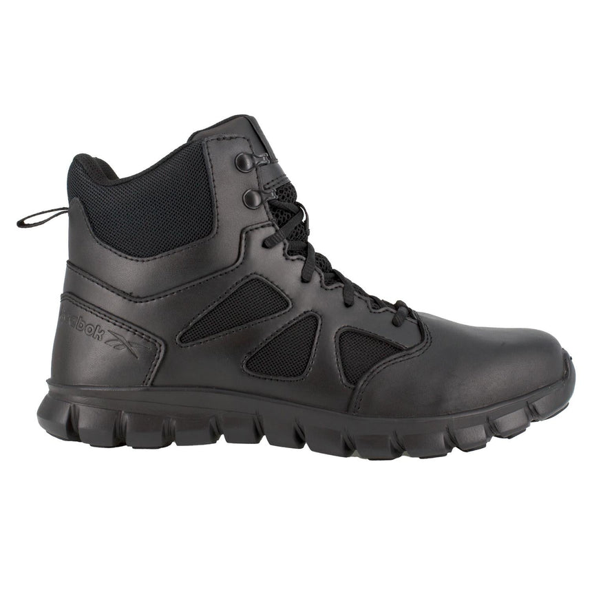 Reebok Work-Women's Sublite Cushion Tactical Soft Toe Boot Black 6" with Side Zipper-Steel Toes-1