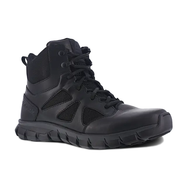 Reebok Work-Women's Sublite Cushion Tactical Soft Toe Boot Black 6" with Side Zipper-Steel Toes-2
