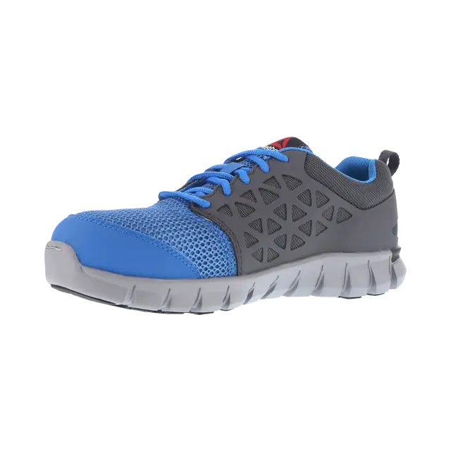 Reebok Work-Women's Sublite Cushion Work Athletic Alloy Toe Grey And Blue-Steel Toes-2