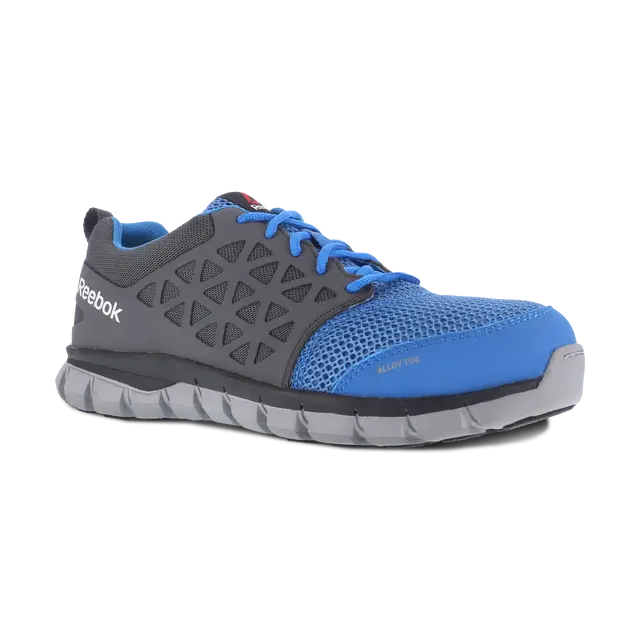 Reebok Work-Women's Sublite Cushion Work Athletic Alloy Toe Grey And Blue-Steel Toes-4