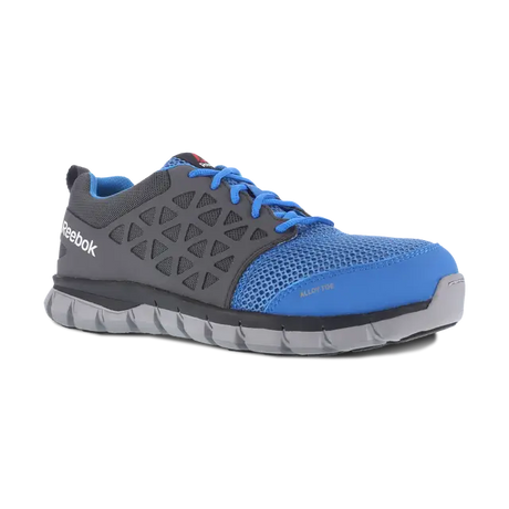 Reebok Work-Women's Sublite Cushion Work Athletic Alloy Toe Grey And Blue-Steel Toes-4