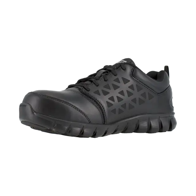 Reebok Work-Women's Sublite Cushion Work Athletic Alloy Toe Leather Black-Steel Toes-2