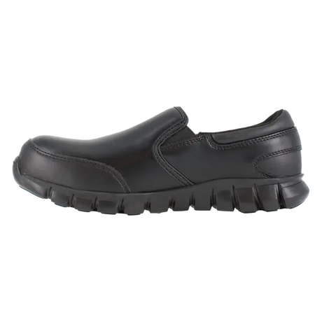 Reebok Work-Women's Sublite Cushion Work Athletic Leather Slip-On Composite Toe Black-Steel Toes-4