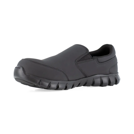 Reebok Work-Women's Sublite Cushion Work Athletic Slip-On Composite Toe Black-Steel Toes-4