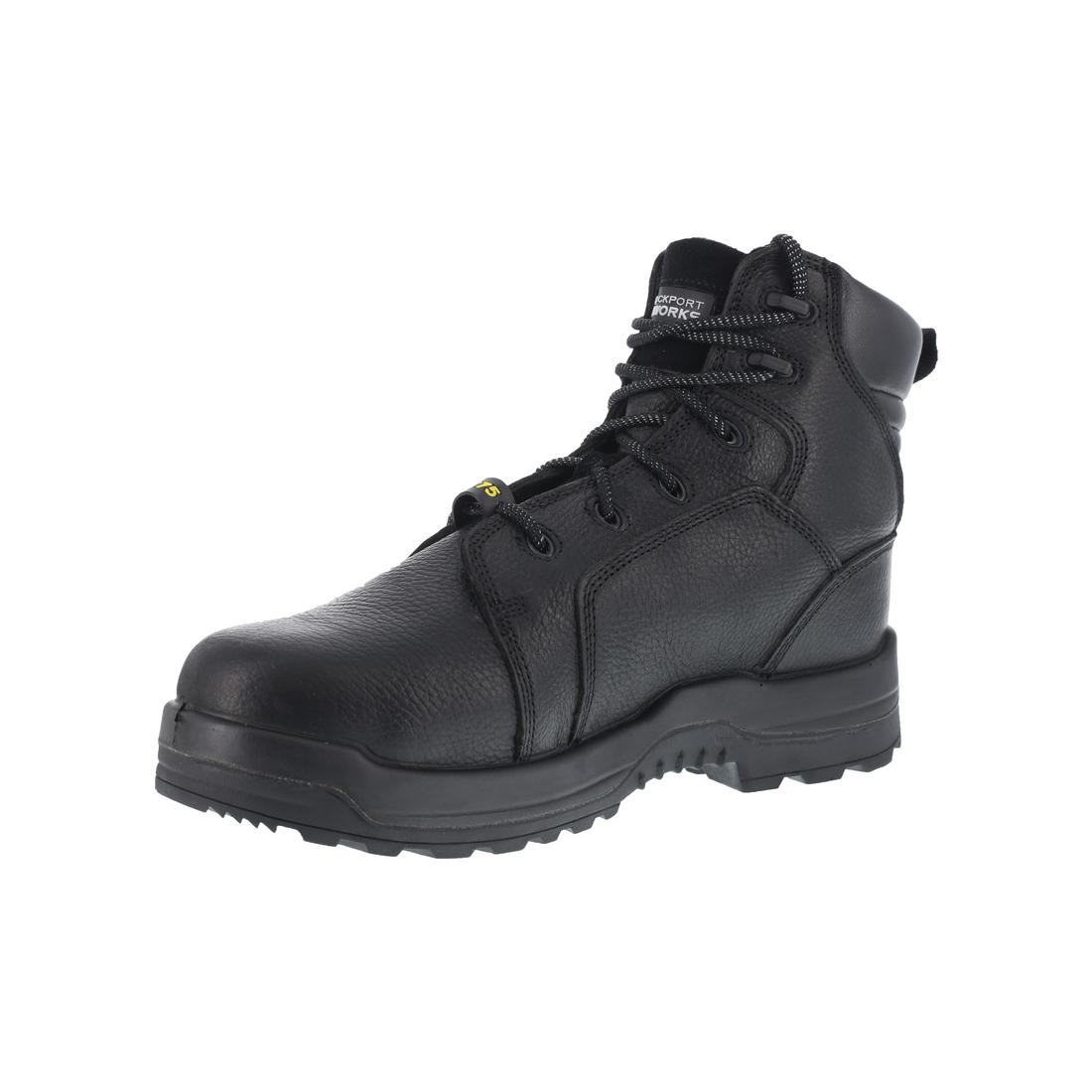 Rockport Works More Energy 6 Inch Composite-Toe Int MetGaurd Work Boot Black RK6465 Angled Medial Image