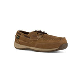 Rockport Works Sailing Club Steel-Toe Int Metgaurd Slip On Work Shoe Brown RK6734 Lateral Image