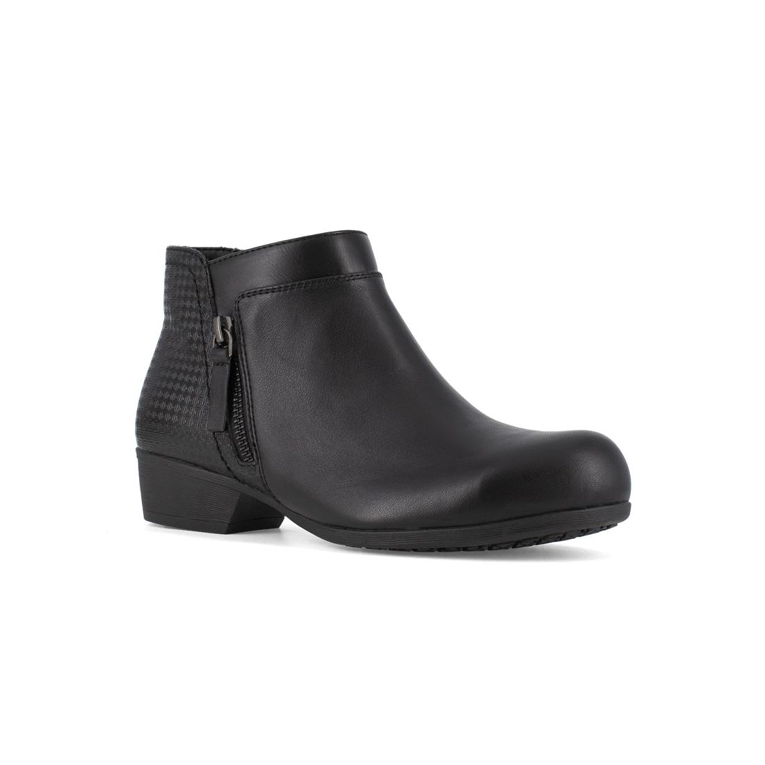 Rockport Works Women's Carly Work Alloy-Toe Work Bootie Black RK751 Lateral Image