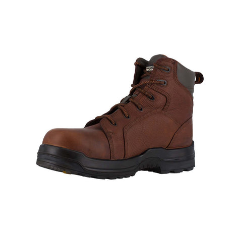 Rockport Works Women's More Energy Composite-Toe Waterproof Work Boot Brown RK664 Angled Medial Image