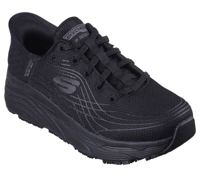 Skechers Work-Womens Slip-ins Max Cushioning Elite Slip Resistant Shoe Black-Steel Toes-2