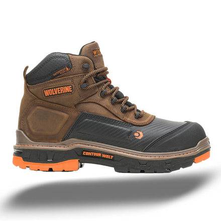 Wolverine Boot: Brown with waterproof design.